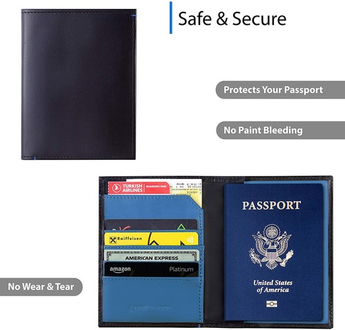 Leather Passport Cover Credit Card Holder Passport Wallet - photo 4