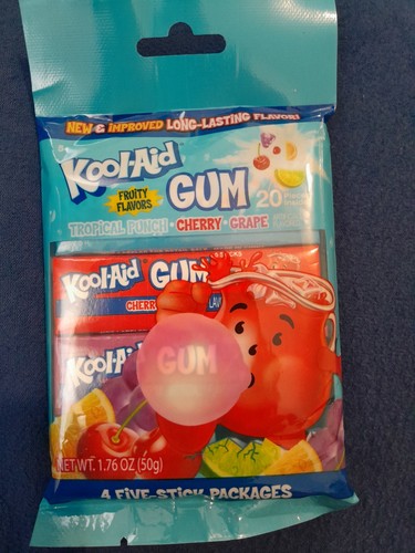 NEW KOOL-AID FRUIT FLAVORED CHEWING GUM 3 FLAVORS PUNCH CHERRY G