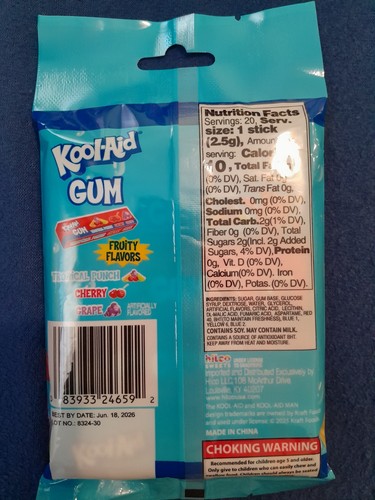 NEW KOOL-AID FRUIT FLAVORED CHEWING GUM 3 FLAVORS PUNCH CHERRY G - photo 2