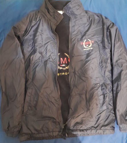 Vintage Tommy Hilfiger Sports Men Coat Jacket Blue Fleece Lined