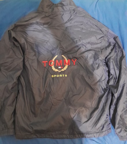 Vintage Tommy Hilfiger Sports Men Coat Jacket Blue Fleece Lined - photo 2