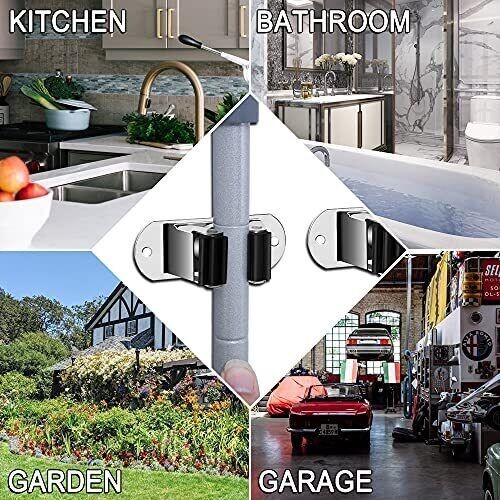 Mop and Broom Holder Wall Mount Heavy Duty Stainless Steel - photo 4