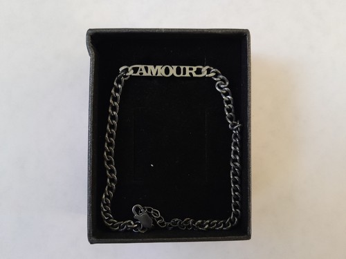 Amour Cuban Chain Bracelet Rhodium Filled 925 Sterling Silver 8