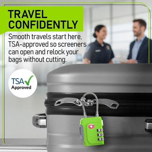 TSA Approved 3-Digit Combination Locks – 3-Pack - photo 3