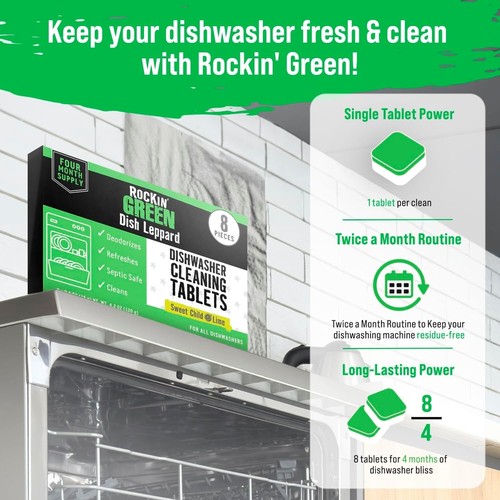 Dishwasher Cleaner Tablets (8 Pack) - Septic Safe - photo 4
