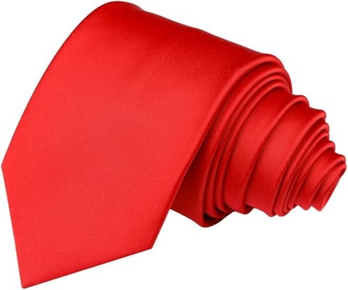 Men's Red Tie - Solid Color, Micro Pattern, 3.15" (8CM) Necktie - photo 2