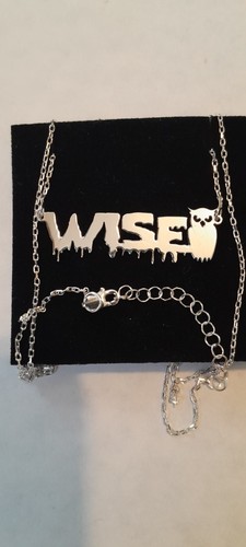 925 Sterling Silver 24 inches Wise Owl Gothic Plate Necklace