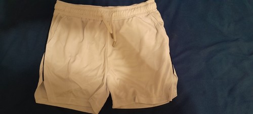 Men's Athletic Workout Shorts Quick Dry Gym Jogger White Large - photo 2