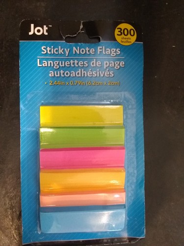 Jot Sticky Note Flags ~ Assorted Bright Neon Colors 300 Sheets