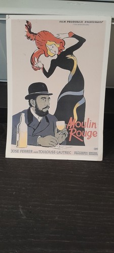 Vintage Toulouse-Lautrec Moulin Rouge Polish Movie Postcard