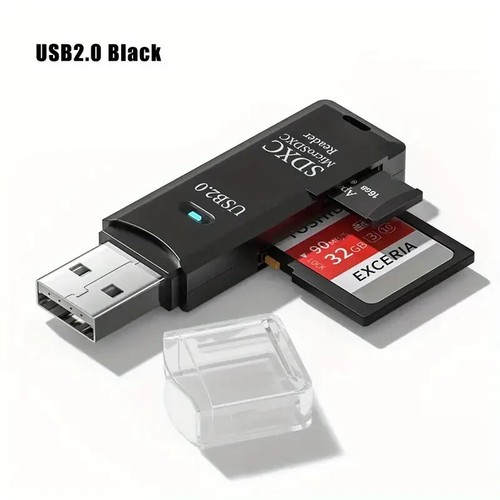 USB 2.0/3.0 High-speed Multifunctional 2-in-1 SD TF Card Reader