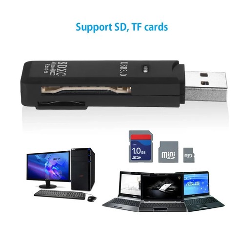 USB 2.0/3.0 High-speed Multifunctional 2-in-1 SD TF Card Reader - photo 2
