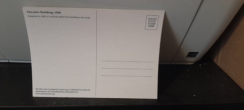 New York City USA- Chrysler Building Post Card - photo 2