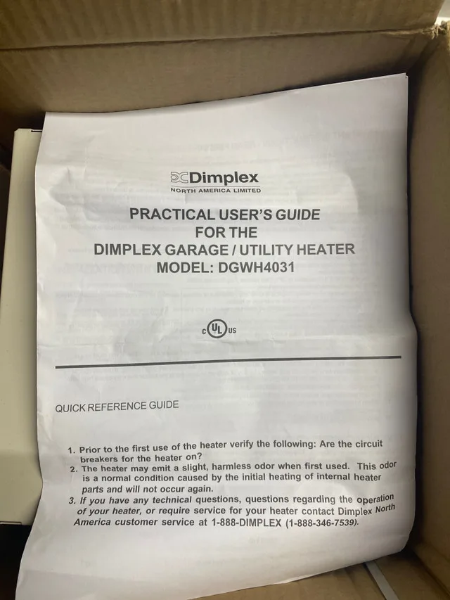 Dimplex garage/workshop heater 240v hard wire image indicator(3)