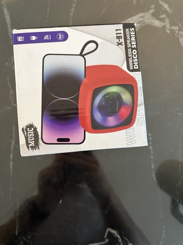 Red Bluetooth Illuminated Wireless Speaker w/ USB, 5W