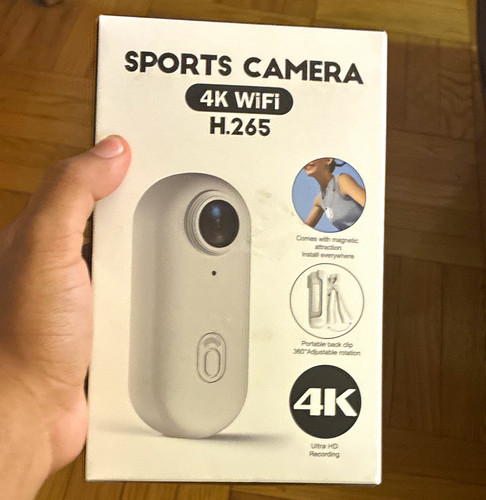 Sports Camera 4K WiFi H.265 Action Camera, 30m Waterproof, White