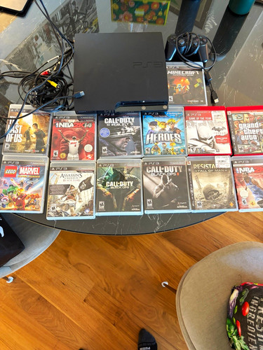 PS3 Slim Console Bundle – 13 Games + Controller - Tested & Worki