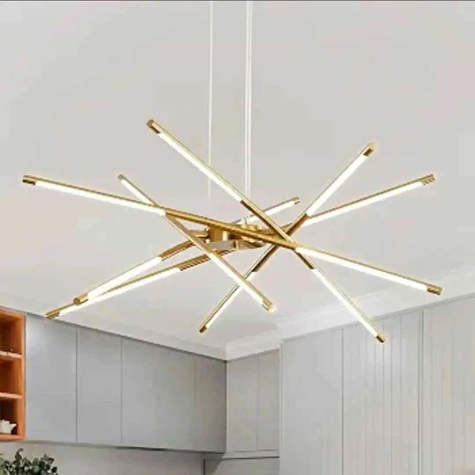 BRAND NEW 12 Lights Gold LED Sputnik Modern Chandelier