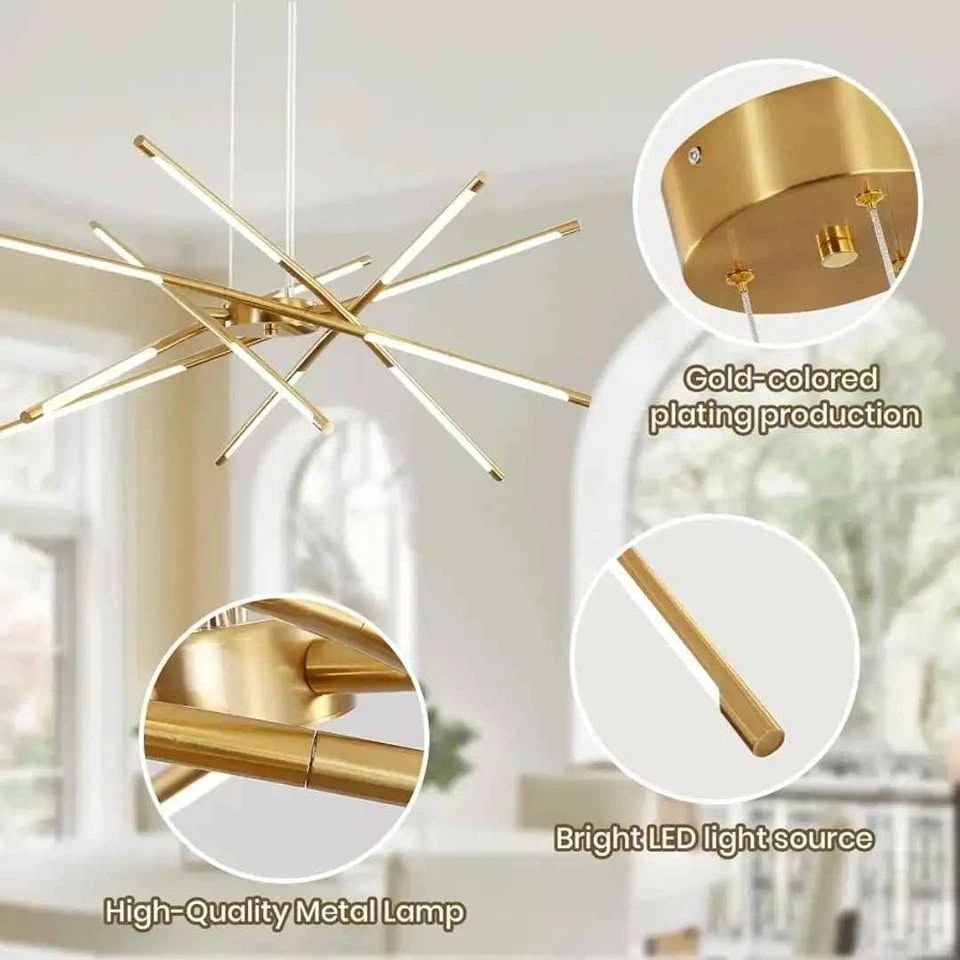 BRAND NEW 12 Lights Gold LED Sputnik Modern Chandelier - photo 5
