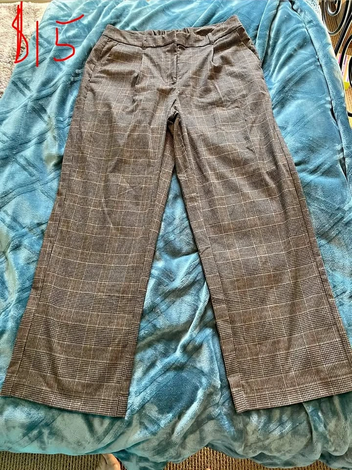 Soft high rise wide leg work pants