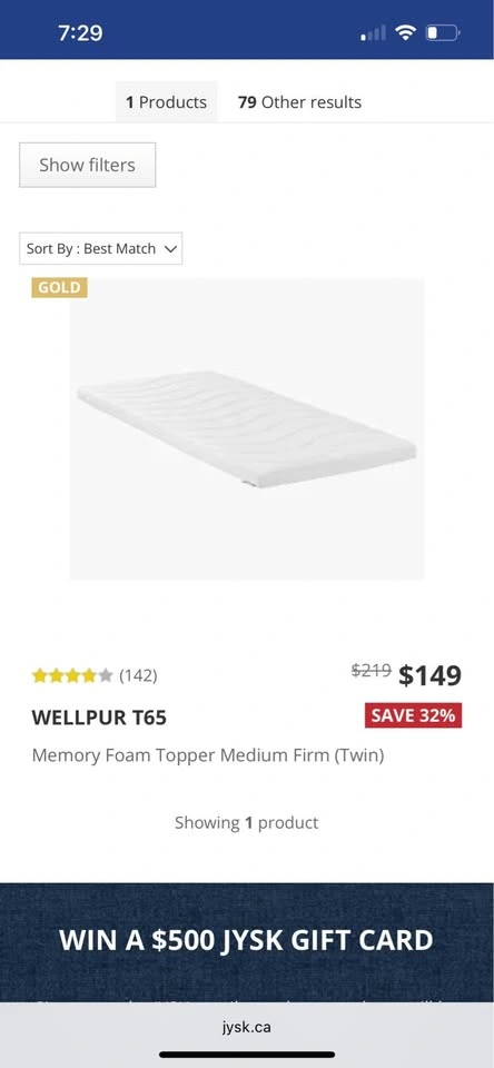 Twin Memory foam mattress topper - photo 2