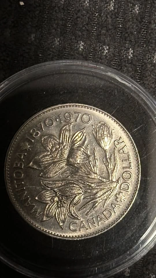 1970 Canada Manitoba Centennial Dollar Coin Elizabeth II - photo 2