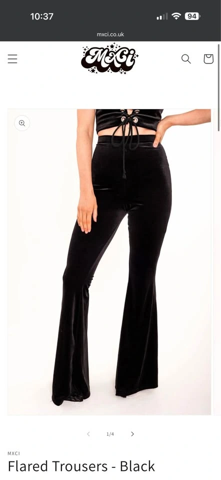MXCi black velvet flare pants UK 10/ US 6 - photo 2