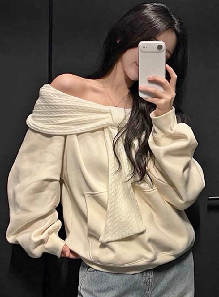 White Bow Hoodie