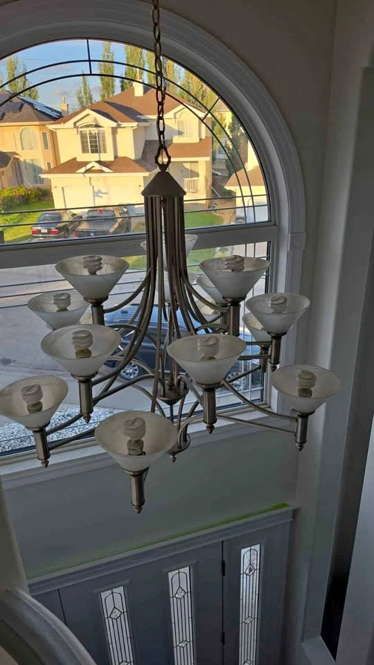 Brushed Nickel 15-Light Multi-Tier Chandelier