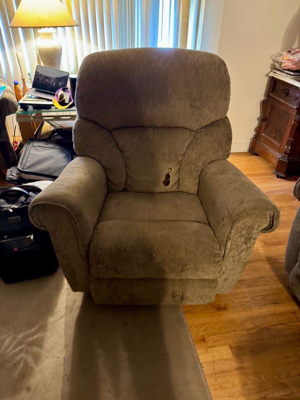 Tan Fabric Recliner Chair