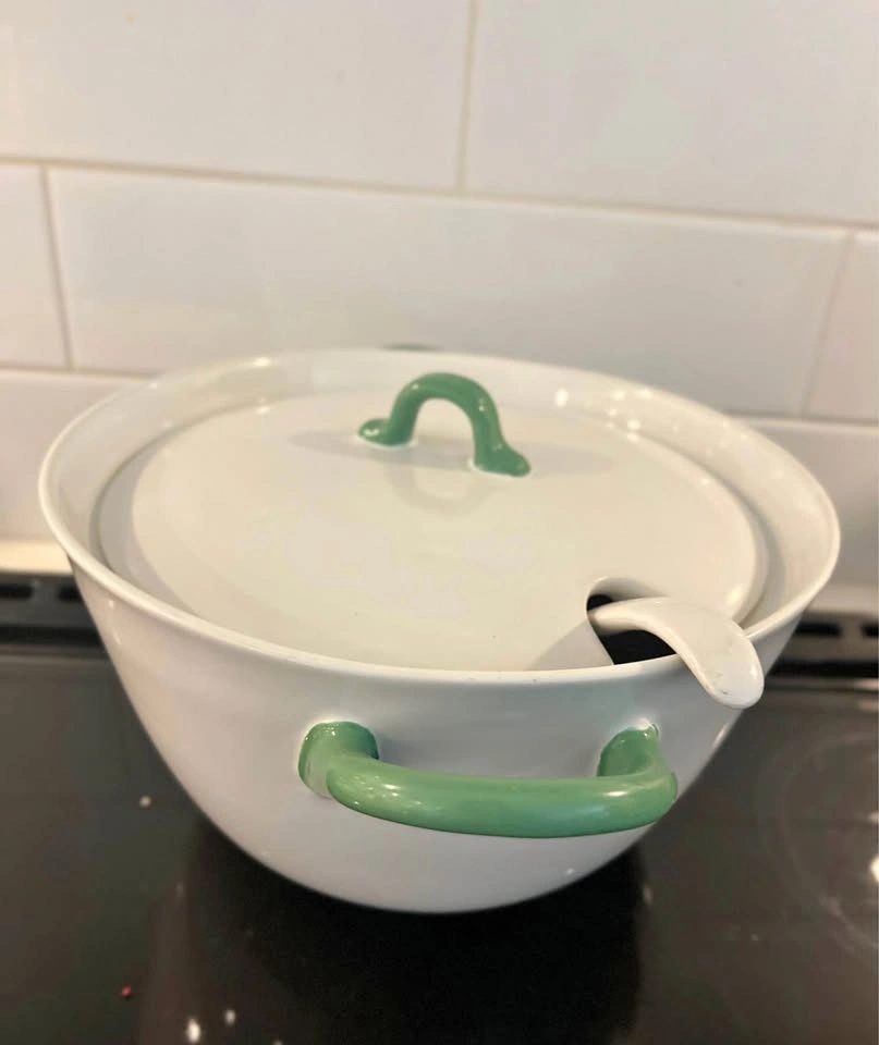Ceramic Soup Tureen with Lid and Ladle