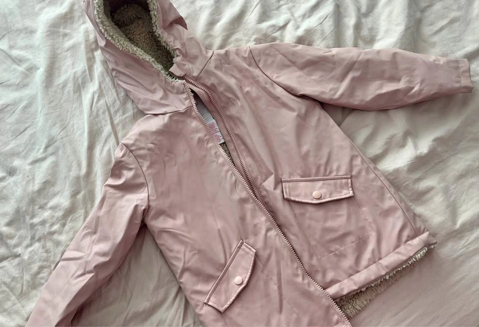 Liv & Lottie Pink Sherpa-Lined Raincoat, Size 6