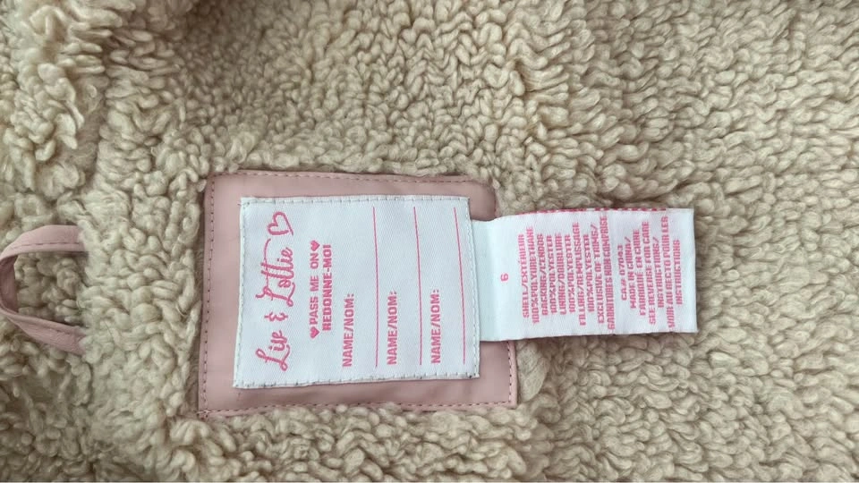 Liv & Lottie Pink Sherpa-Lined Raincoat, Size 6 - photo 2