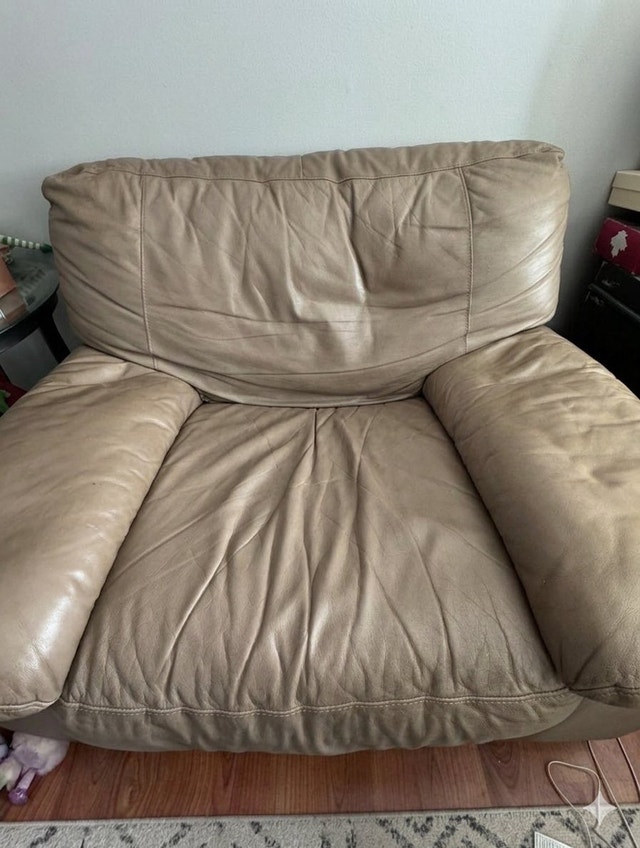 Beige Leather Armchair
