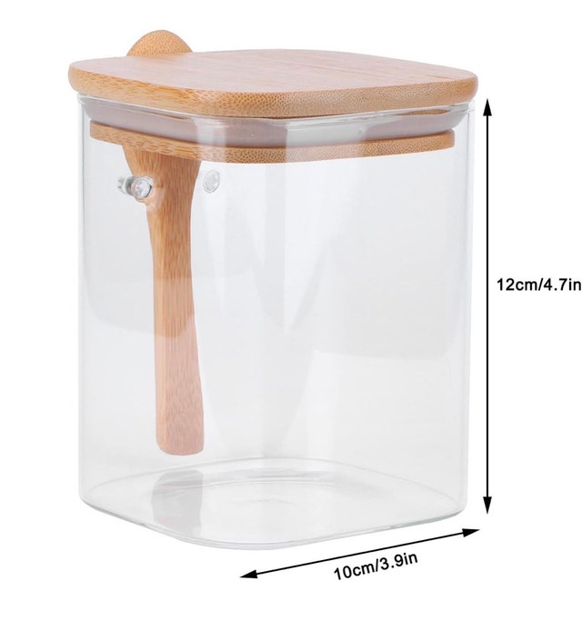 Glass Storage Jar with Bamboo Lid and Spoon - photo 3