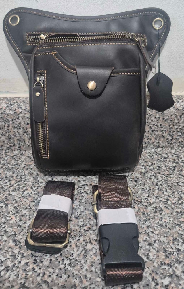Leather drop leg bag - photo 4