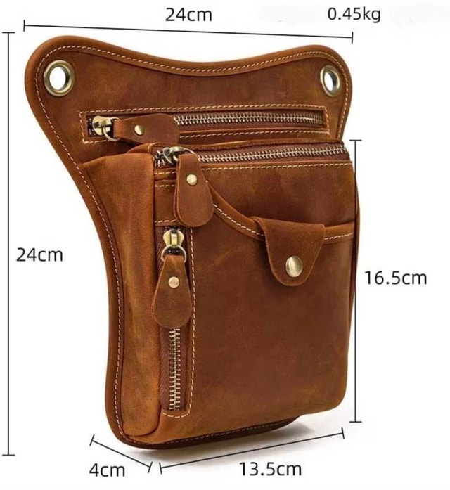 Leather drop leg bag - photo 5