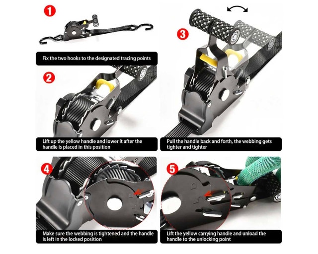 Retractable Ratchet Tie-Down Straps - photo 4