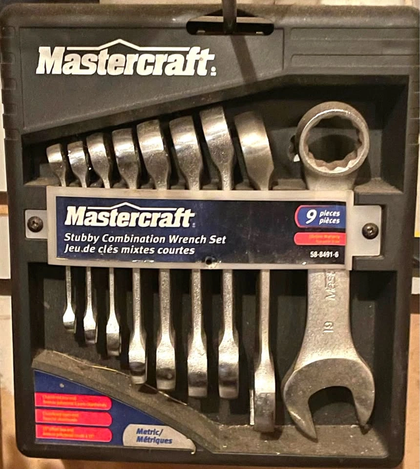 New Mastercraft Combination Wrench Set, 9-pc, SAE/Metric