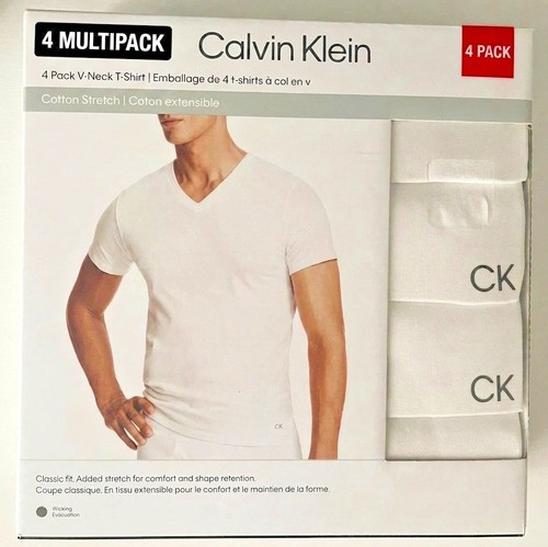 Calvin Klein Men Cotton Stretch V Neck 4 Pack T-Shirt