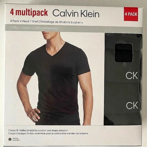 Calvin Klein Men Cotton Stretch V Neck 4 Pack T-Shirt - photo 2