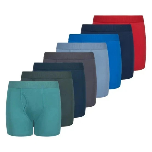 Puma Boys Kids Cotton Stretch Boxer Briefs 8-Pack New - photo 2