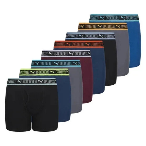 Puma Boys Kids Cotton Stretch Boxer Briefs 8-Pack New - photo 4