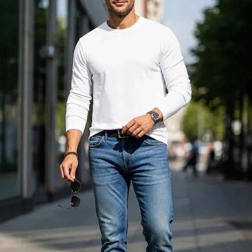 ROUGH DRESS Men's Supima Cotton Long Sleeve Crewneck Tee - photo 2