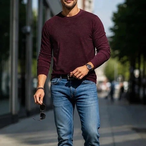ROUGH DRESS Men's Supima Cotton Long Sleeve Crewneck Tee - photo 3