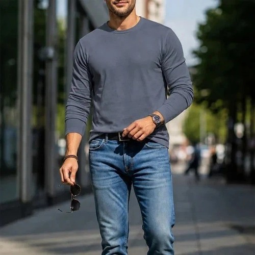 ROUGH DRESS Men's Supima Cotton Long Sleeve Crewneck Tee - photo 4