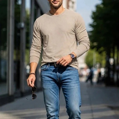 ROUGH DRESS Men's Supima Cotton Long Sleeve Crewneck Tee - photo 5