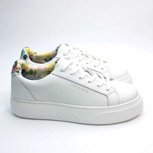Ted Baker Women Maisie Leather Court Sneaker White Floral - photo 3