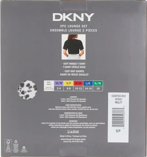 DKNY Women's 2-Piece Lounge Set - Ribbed Tee & Shorts - photo 2