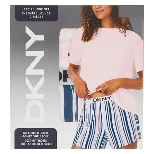 DKNY Women's 2-Piece Lounge Set - Ribbed Tee & Shorts - photo 3